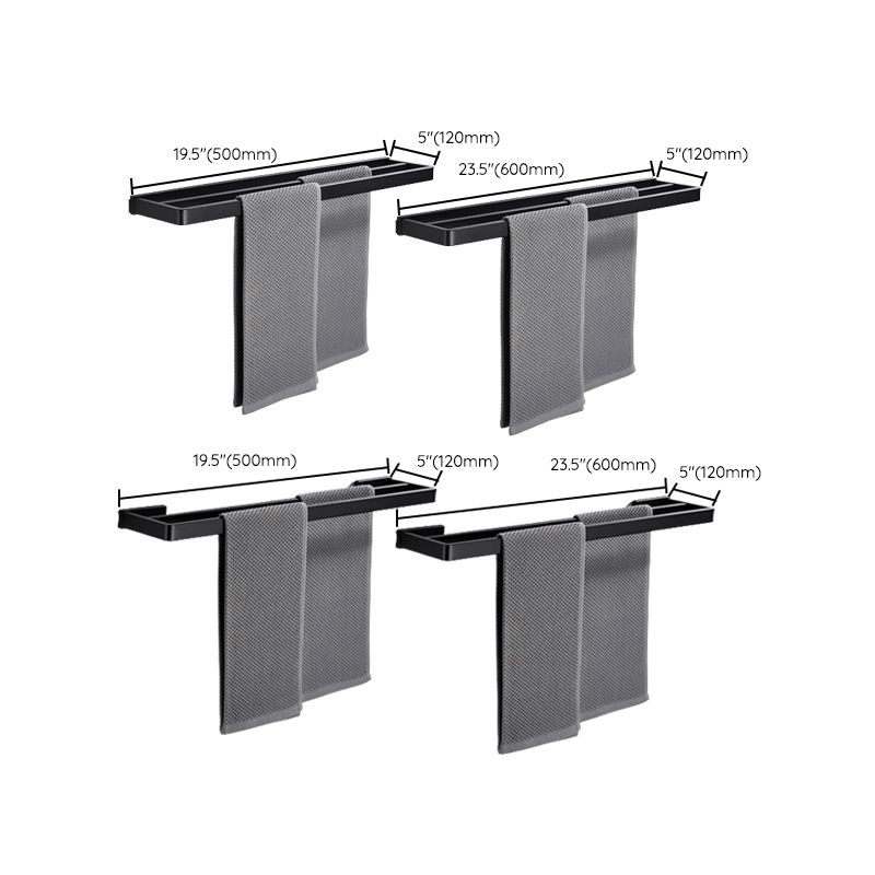 Matte Black 5-Piece Modern Bathroom Accessory as Individual or as a Set with Towel Bar