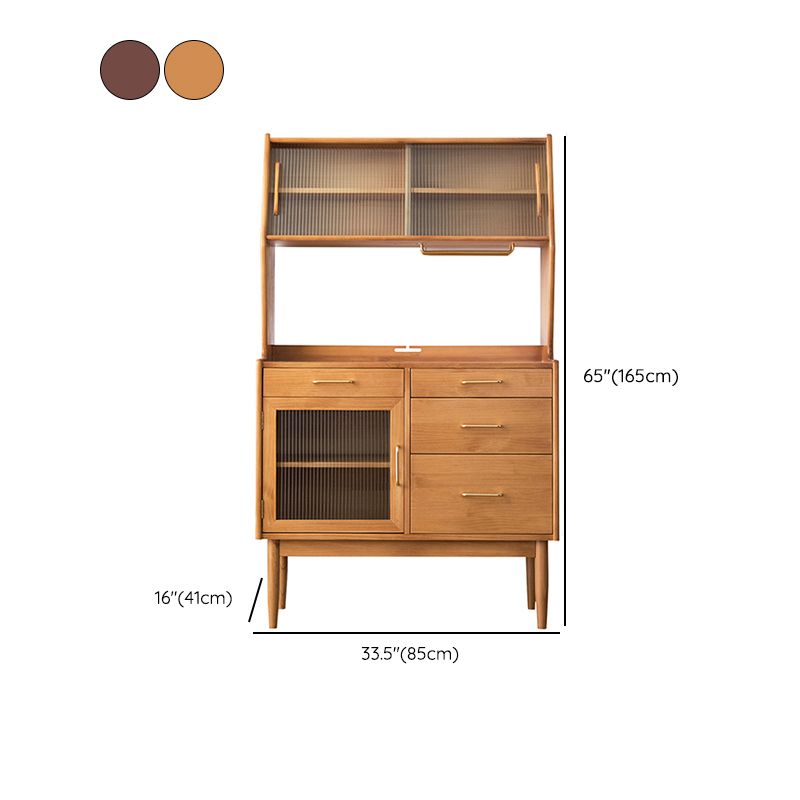 Contemporary Glass Doors Sideboard Cabinet with Storage for Home Use