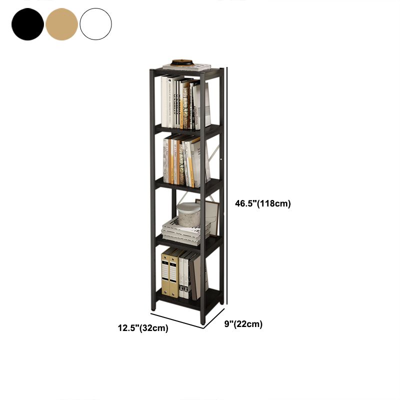 Contemporary Metal Open Bookcase Engineered Wood Shelf Bookcase for Study Room