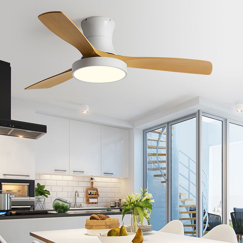 Fan Shape Metal Ceiling Fan Kid Style 1 Light Ceiling Mount Fans Fixture for Bedroom