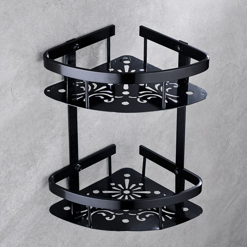 Contemporary 8-Piece Bathroom Hardware Set Matte Black Bath Shelf/Paper Holder/Robe Hooks