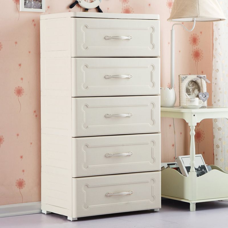 Contemporary Kids Dressers Vertical Plastic Nursery Dresser with Drawers for Home