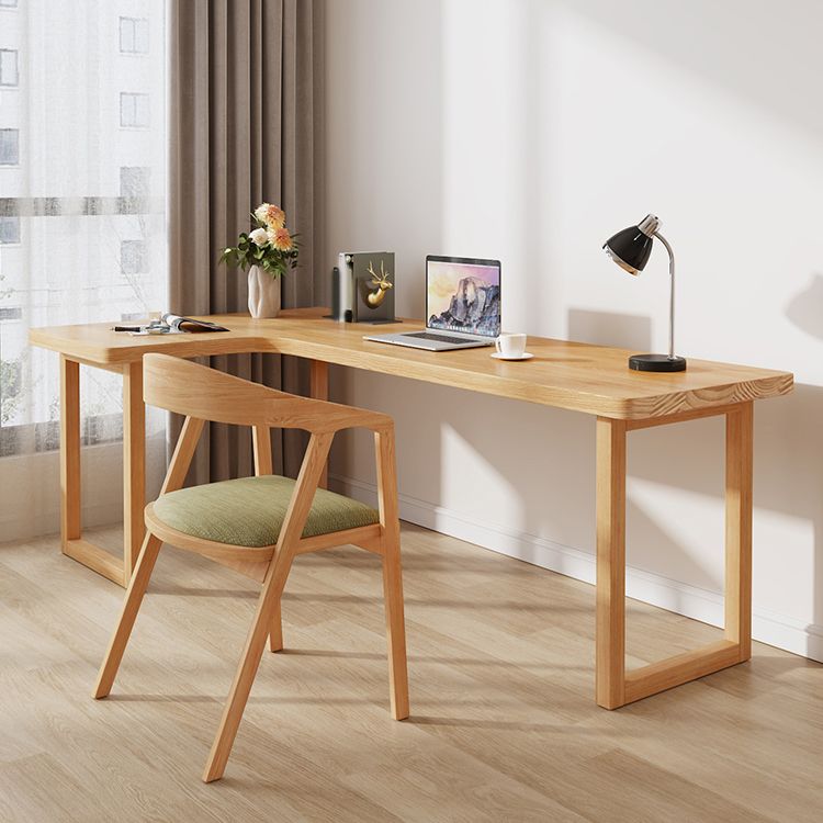 Modern Solid Wood Writing Desk Sled Base Natural Office Desk