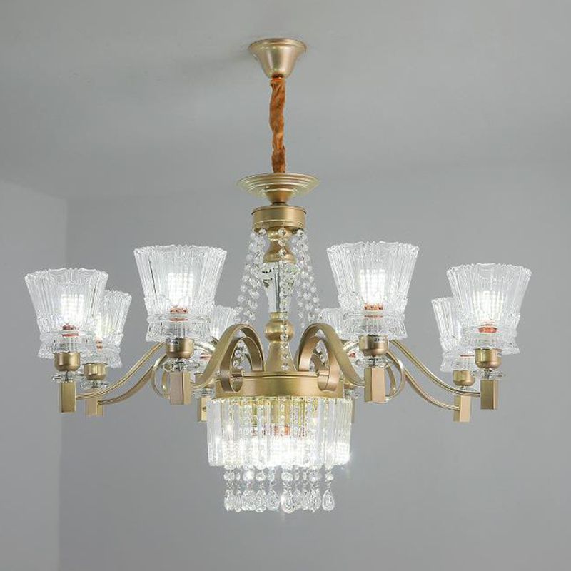 Sputnik Ceiling Chandelier Contemporary Crystal 11/13/15 Heads 37.5"/40.5"/41" Wide Satin Brass Hanging Light