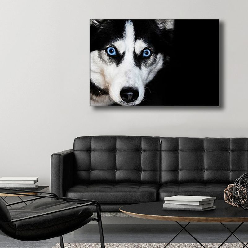 Vintage Pet Dog Canvas Print Light Color Textured Wall Art Decor for Living Room