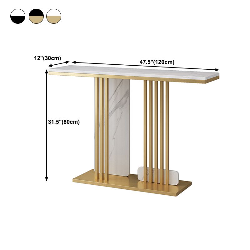 Contemporary Rectangle Console Table with Pedestal Base for Hall