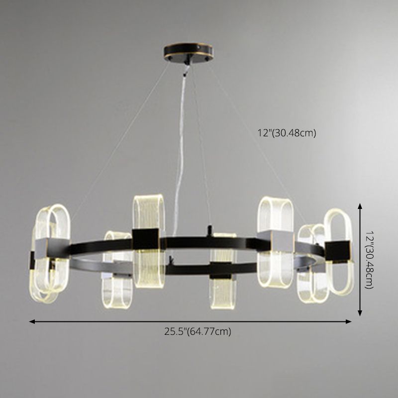 Nordic Light Extravagant Style Multiple Rings Pendant Chandelier Acrylic Hanging Lamp