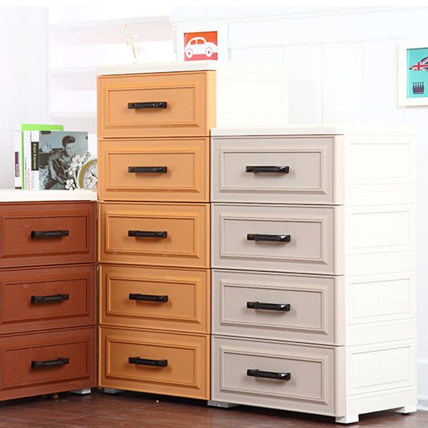 Vertical Lingerie Chest Contemporary Plastic Chest with Drawers for Bedroom