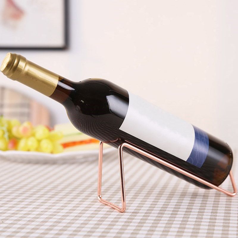 Contemporary Metal Wine Rack Bottle Countertop Bottle Holder for Kitchen