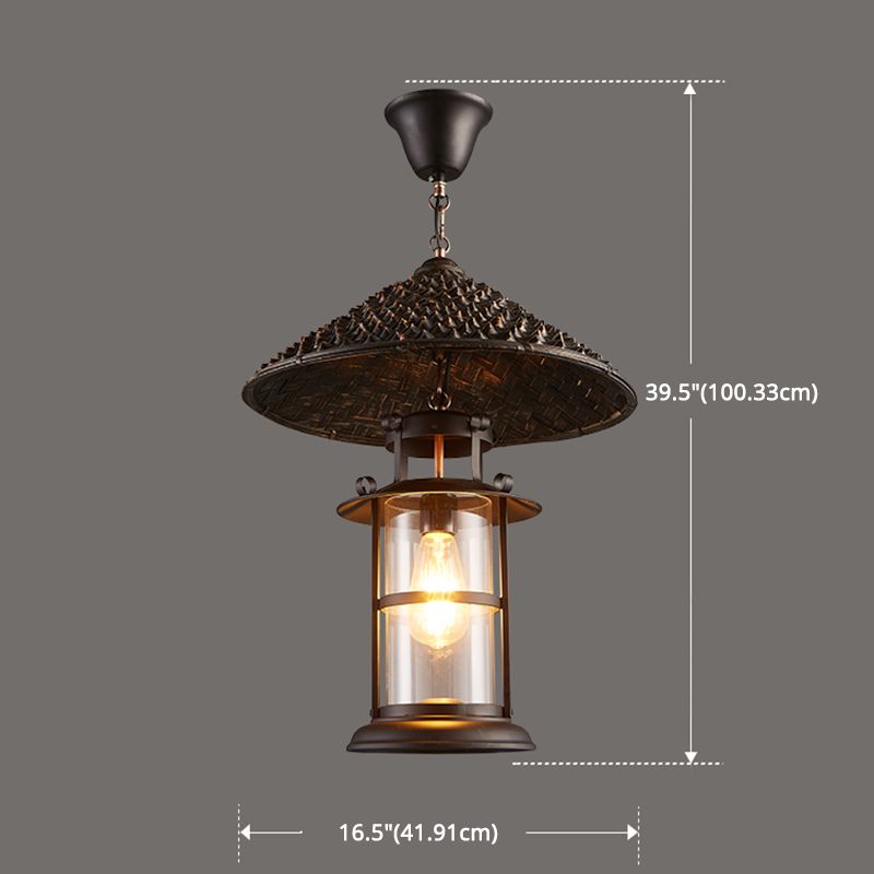 Industrial Style Shaded Pendant Lighting Fixture Metal Hanging Pendant Light in Black