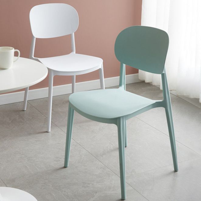 Plastic Contemporary Armless Chair Kitchen Dining Room Open Back Chair