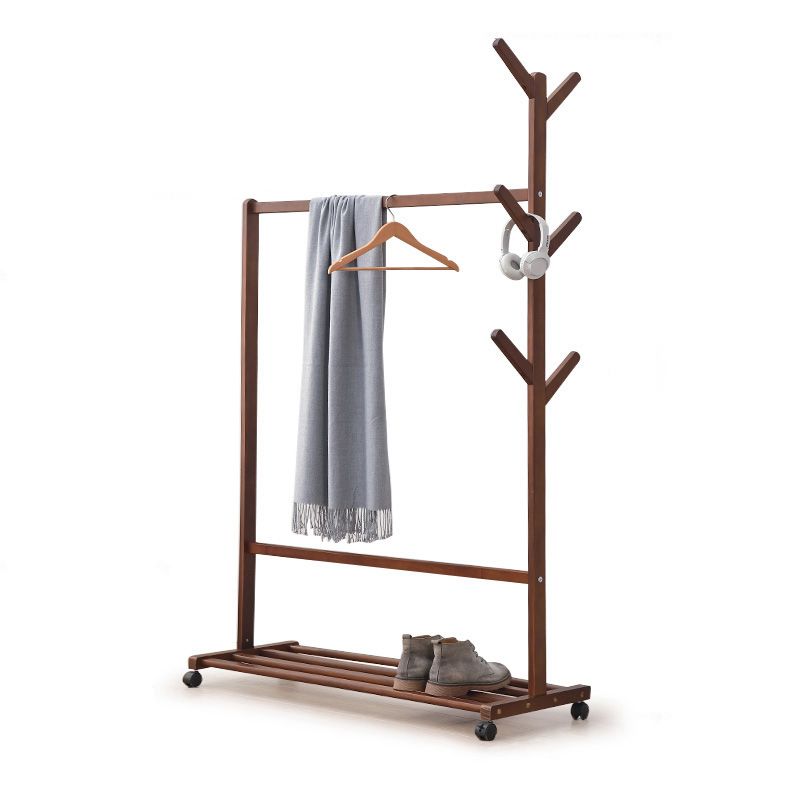 A Shelf Entryway Kit Hall Tree Hooks and Clothes Rail Engineered Wood Coat Hanger