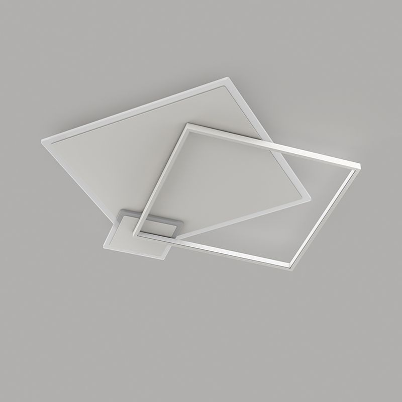 Square 3 - Light LED Ceiling Mount in Matte White Iron and Acrylic Flush