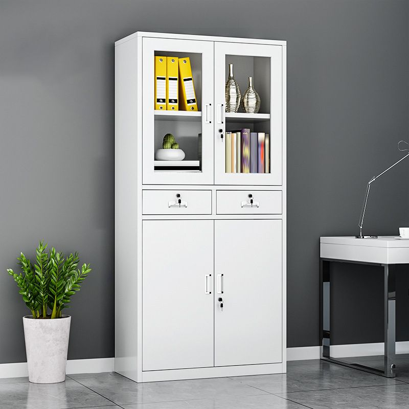 Modern Vertical File Cabinet Storage Shelves File Cabinet in White