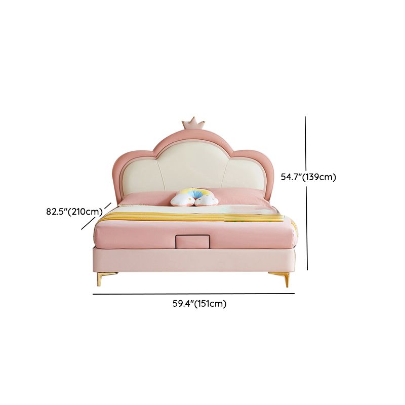 Panel Headboard Standard Bed Modern Princess Leather Kids Bed