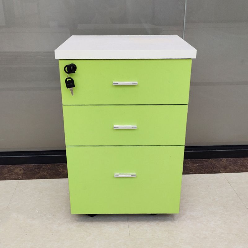 Contemporary Style Vertical Filing Cabinet Engineered Wood Filing Cabinet on Wheels