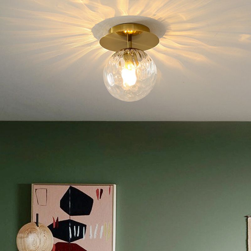 Bubble Semi Flush Mount Lighting Ultra-Contemporary Clear Prismatic Glass Ceiling Flush Mount Lights for Hallway