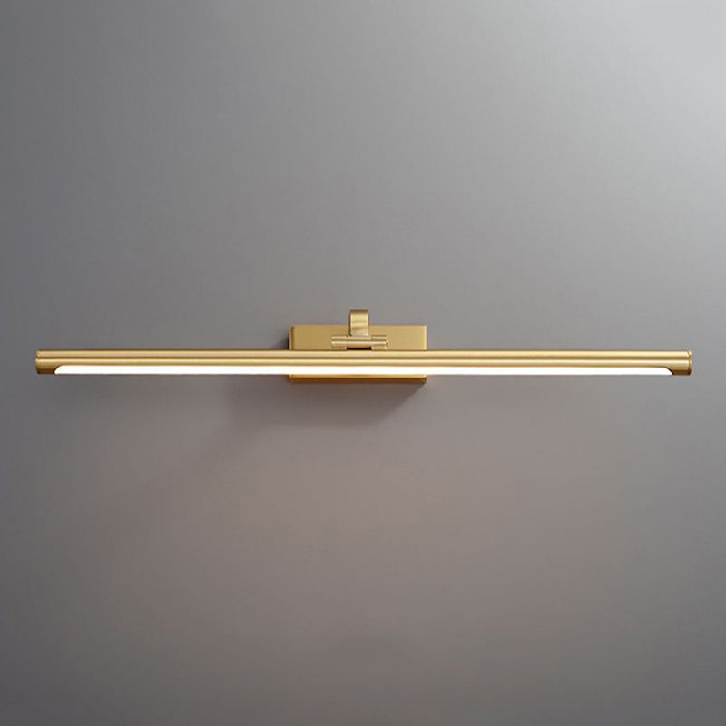 LED Mirror Front Light Modern Gold Vanity Light with Acrylic Shade for Bathroom