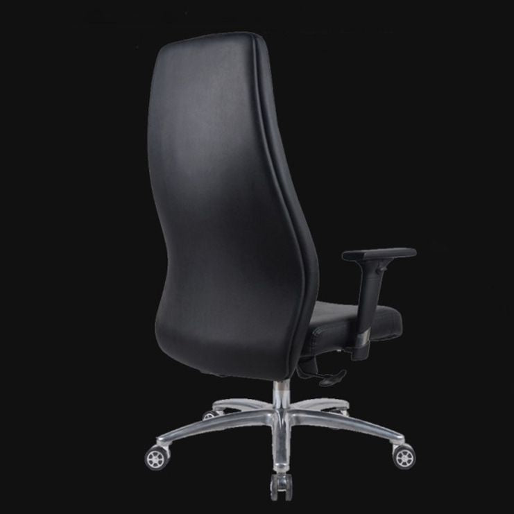 Contemporary Office Chair Wheels Leather High Back Black Executive Chair