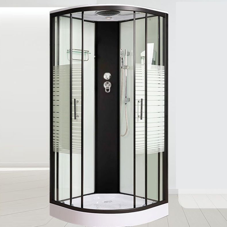 Round Shower Stall Double Sliding Door Tempered Glass Shower Enclosure