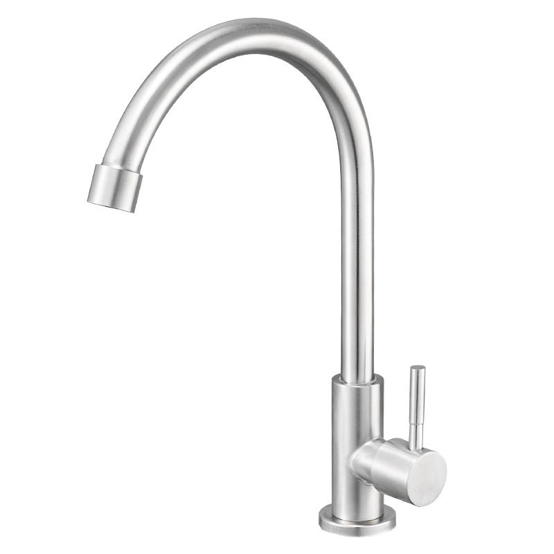 Modern Bridge Faucet Stainless Steel Swivel Spout Spray Kitchen Faucet