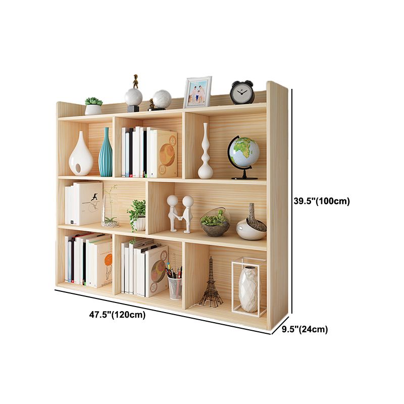 Modern Closed Back Wood Book Shelf Natural 8"W Home Bookcase