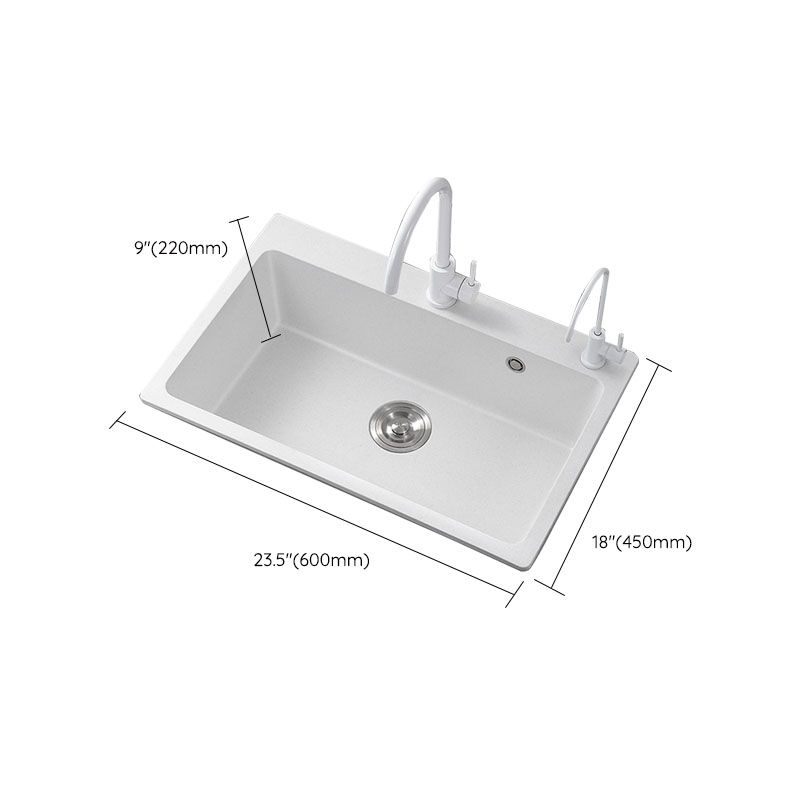 Modern Kitchen Sink Quartz with Accessories and Faucet Drop-In Workstation Sink