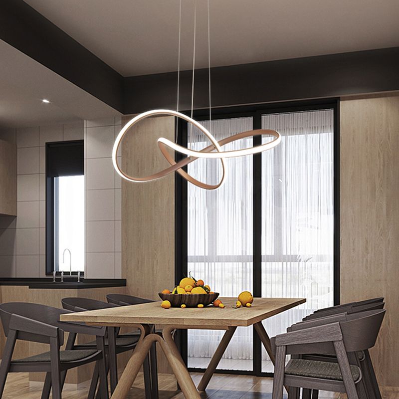 Contemporary Aluminum Pendant Light Linear Ceiling Light for Dining Room