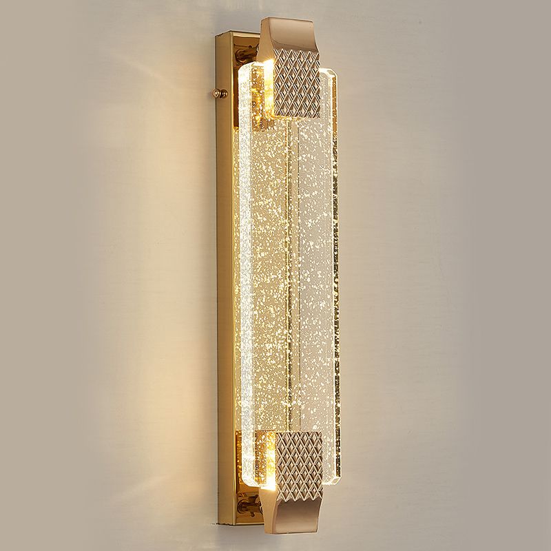 Golden Contemporary Bathroom Vanity Light Crystal LED Bath Bar