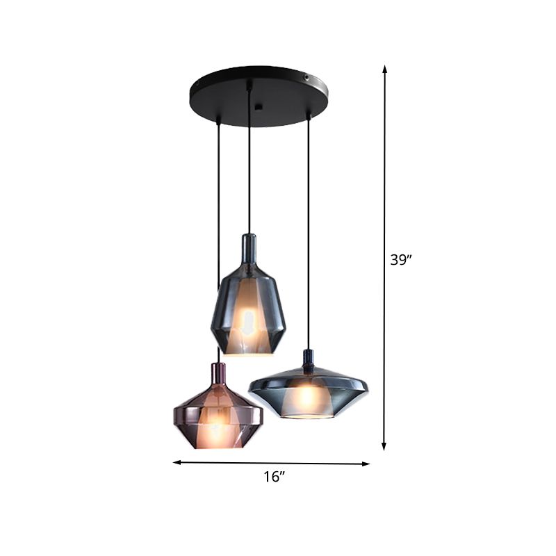 Luce a sospensione a sospensione a ciondolo a bottiglia di vino industriale Lampada a soffitto appeso in vetro in nero