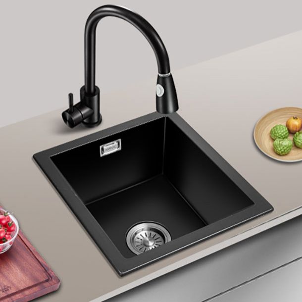 Modern Single Bowl Kitchen Sink Quartz Kitchen Sink with Basket Strainer