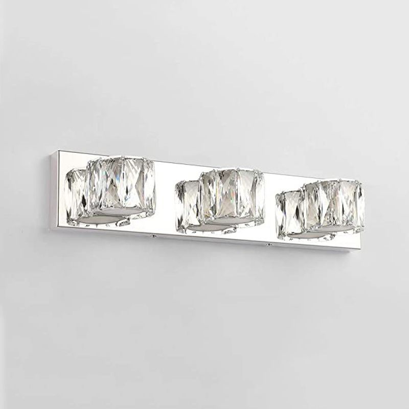 3/4/5/6-Light Chrome Modern Bathroom Vanity Light LED Metal Bath Bar