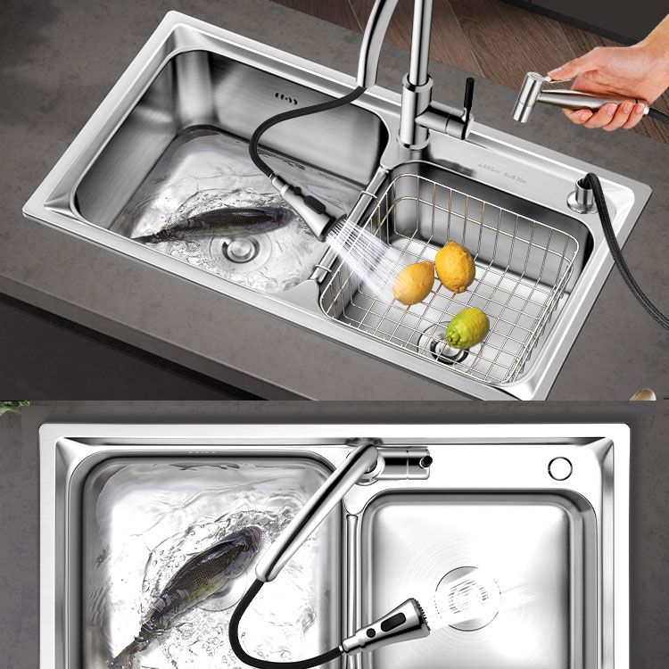 Modern Style Sink Stainless Steel Drop-In Noise-cancelling Design Sink for Kitchen