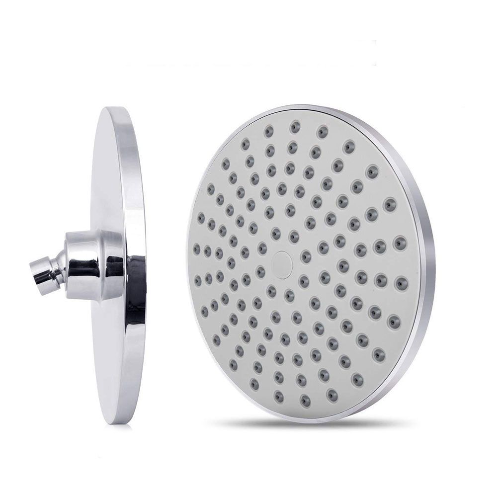 Contemporary Fixed Shower Head Round Shower Head Combo in Silver