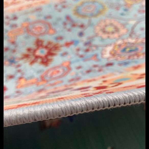 Multicolor Victorian Indoor Rug Polyester Floral Print Carpet Non-Slip Backing Rug for Home Decor