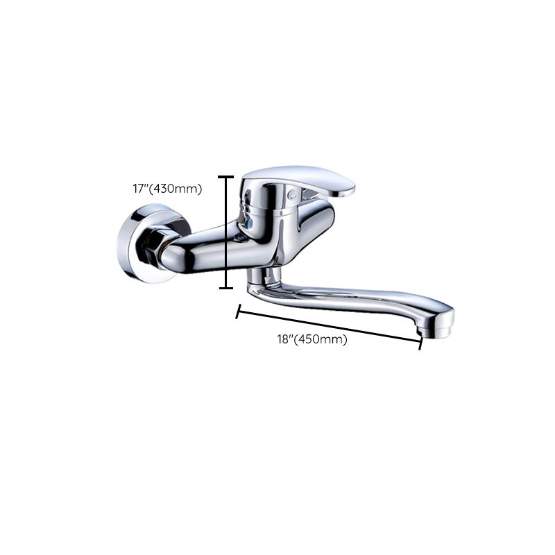 Industrial Kitchen Faucet Lever Handle Wall Mounted High Arc Faucet