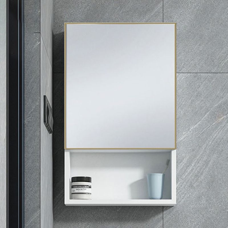 Contemporary Sink Vanity Solid Color Mirror Cabinet Space Saver Vanity for Bathroom