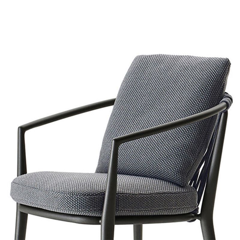 Contemporary Metal Outdoors Dining Chairs with Arm Outdoor Bistro Chairs