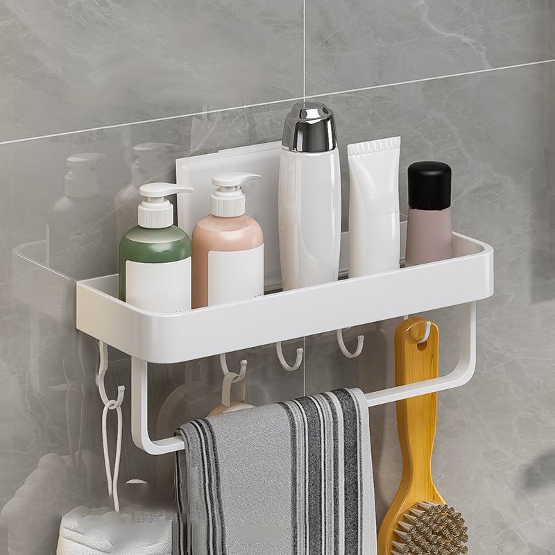 Contemporary Bathroom Accessory Set  Metal Bath Shelf in White