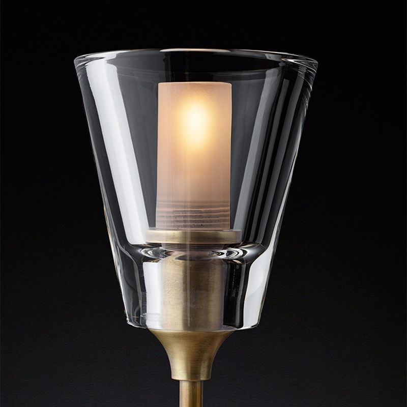 Postmodern Metal Wall Sconce Cone Shape Vanity Lamp with Crystal Shade for Bathroom