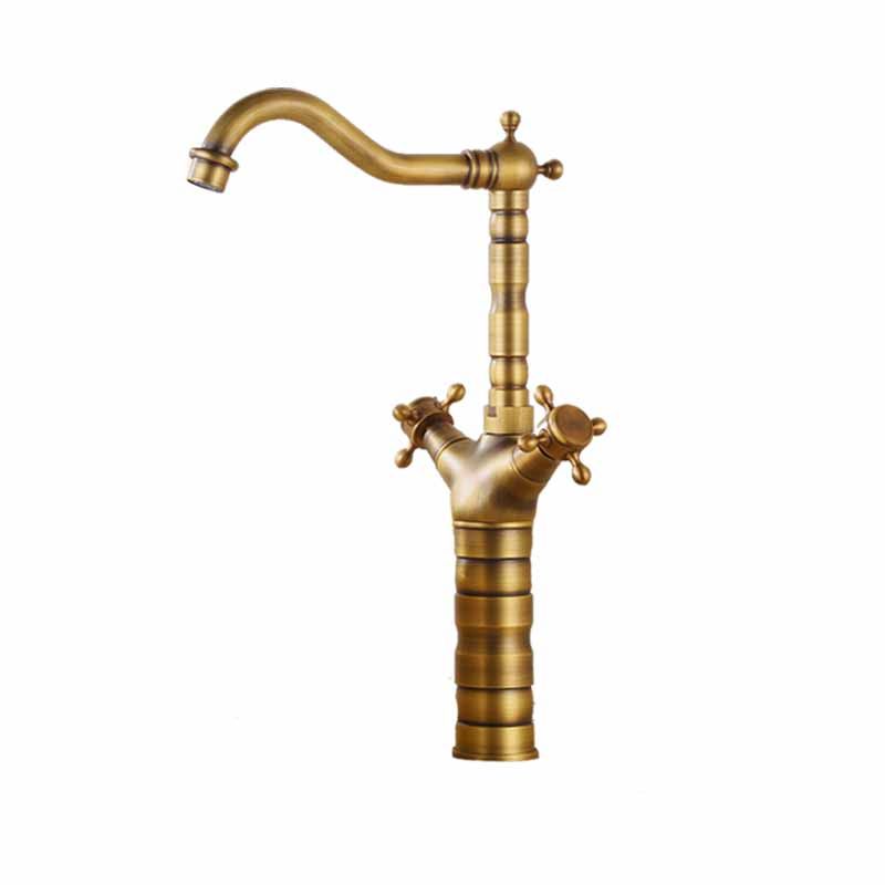 Traditional Kitchen Faucet Brass High Arc Gold Standard Kitchen Faucets with Double Handle