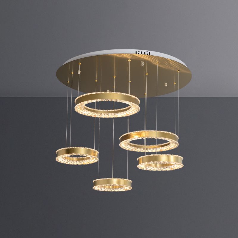 Lustre à luxe de style luxueux moderne Éclairage de lustre en cristal clair