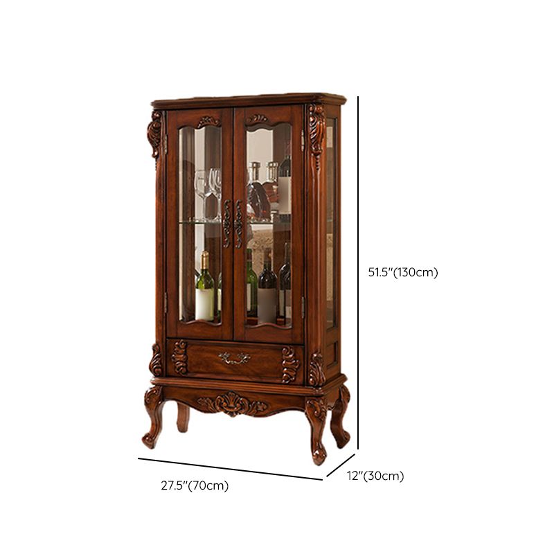 Traditional Curio Cabinet Birch Hutch Cabinet with Doors for Living Room