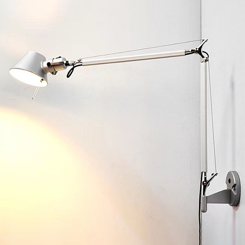 Modern Wall Sconce Cone Shape Vanity Lamp with Swinging Arm for Bathroom