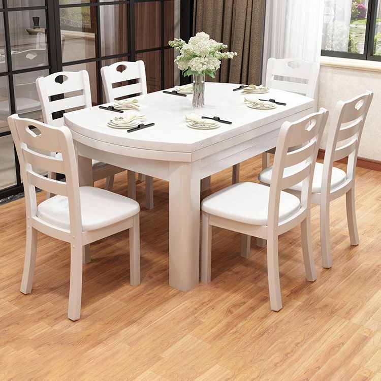 Dining Room Dinner Table 4 Legs Rubberwood Round Dining Table