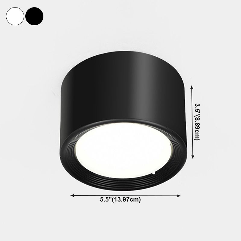 Cylinder Shape LED Ceiling Lamp Modern Iron 1 Light Flush Mount for Corridor Living Room