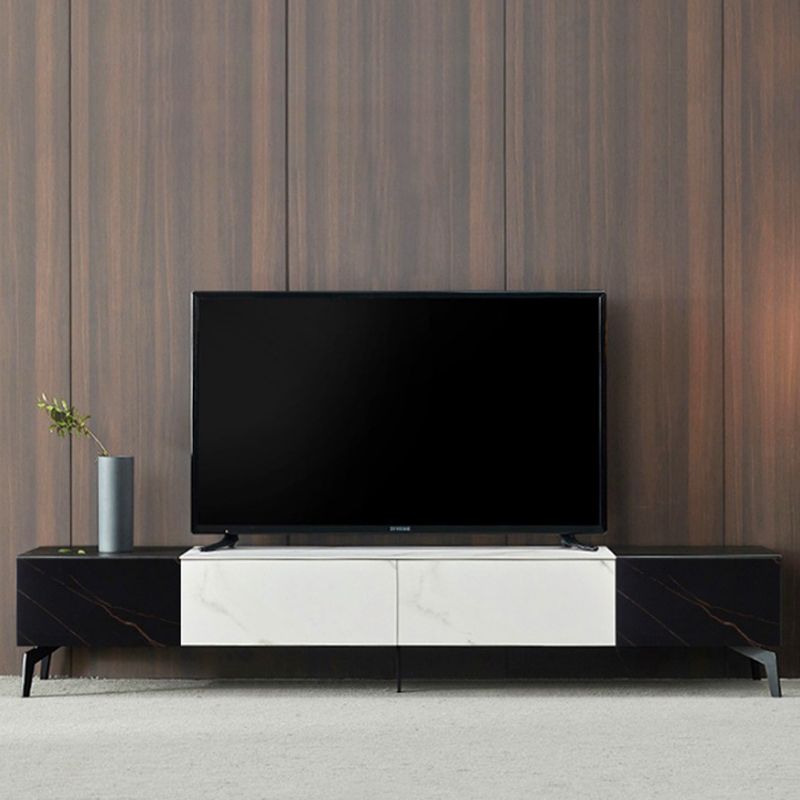 Modern Stone TV Stand Pine TV Media Stand with Drawers for Living Room