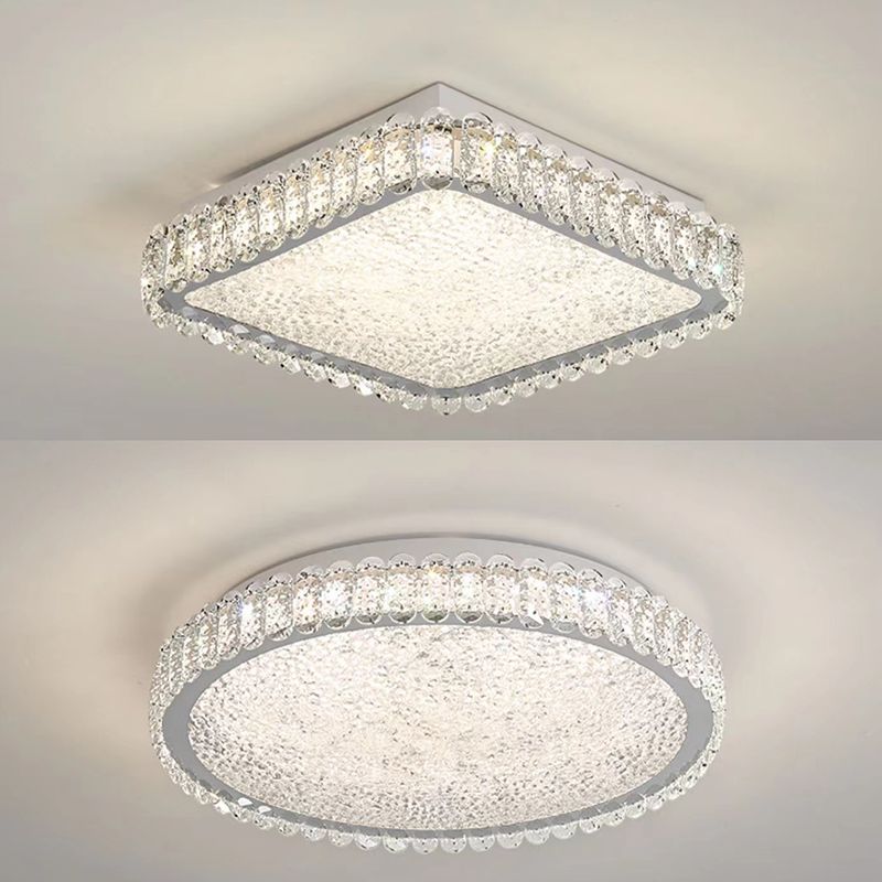 Contemporary Flush Mount Lamp Crystal LED Ceiling Lighting for Bedroom