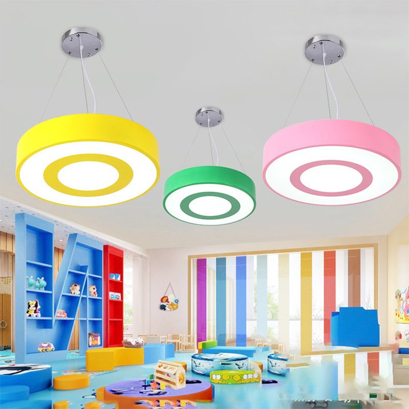 Macaron Colored Lollipop Hanging Light Kids Acrylic LED Pendant Light for Nursing Room