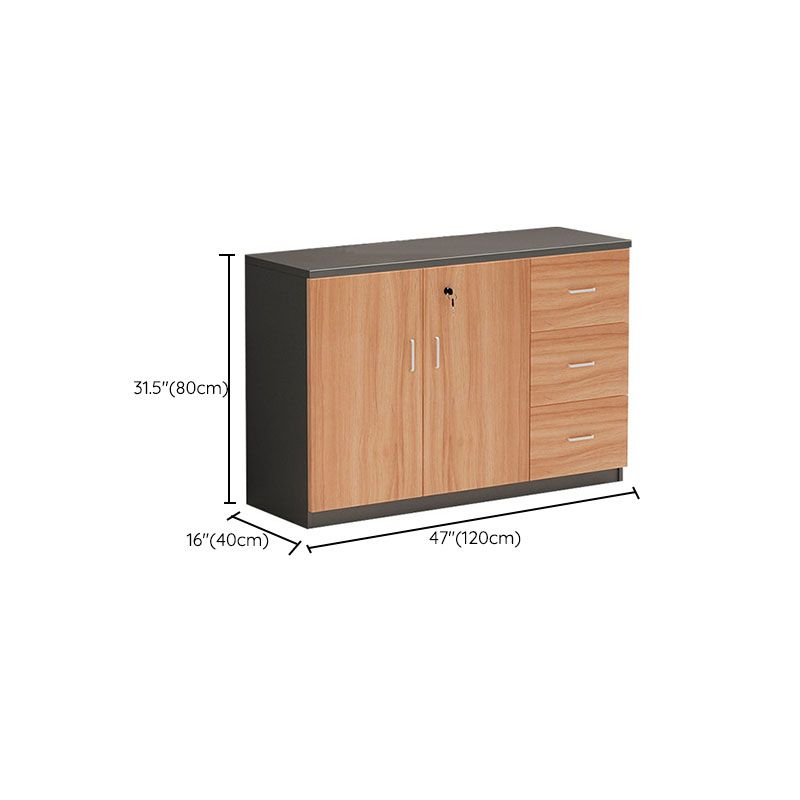 Traditional Style File Cabinet Wood Lateral File Cabinet with Locking Storage